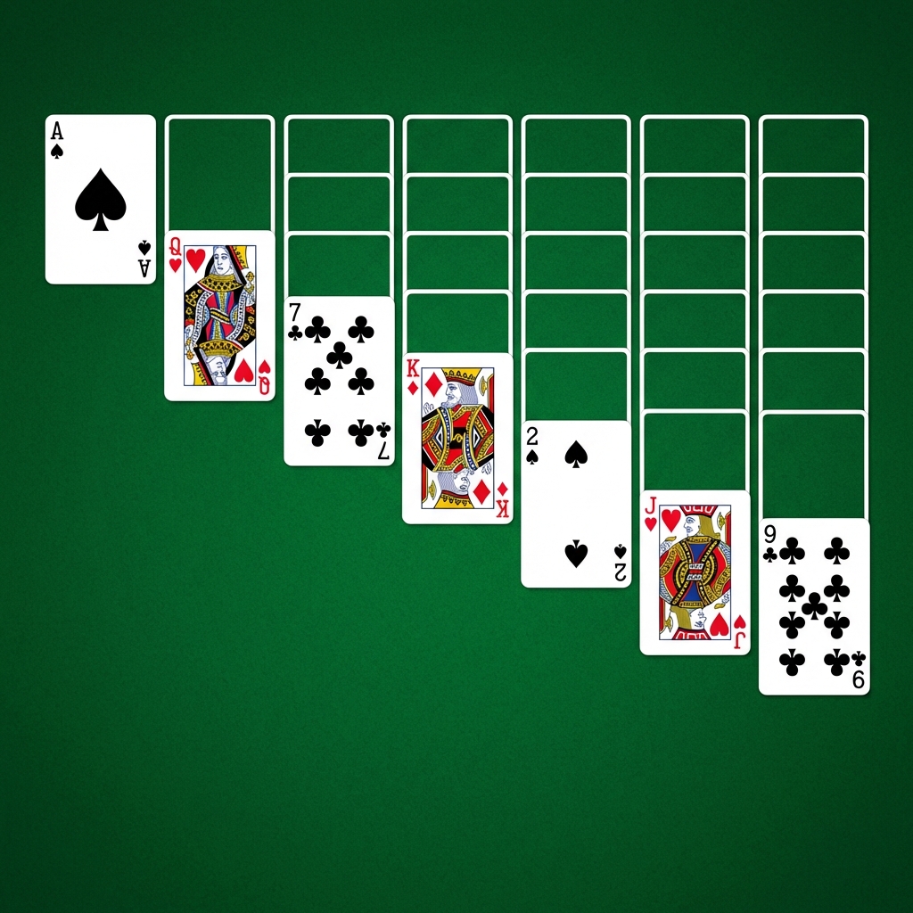Solitaire Tableau setup with 7 columns